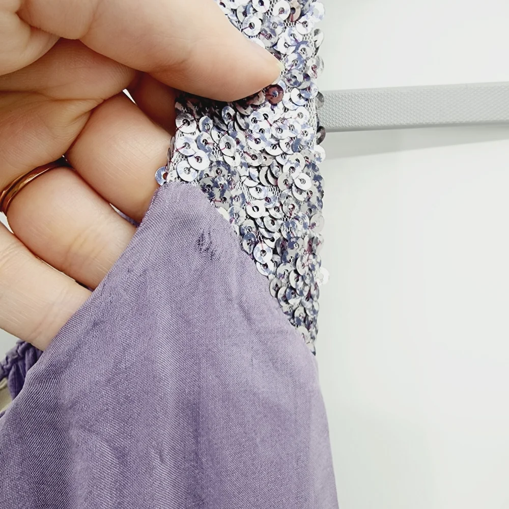 Soft Surroundings Tie Dye Silk Sequined Strap Maxi Dress - Picture 5 of 9